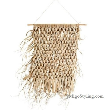 Wanddecoratie palmblad aan stok