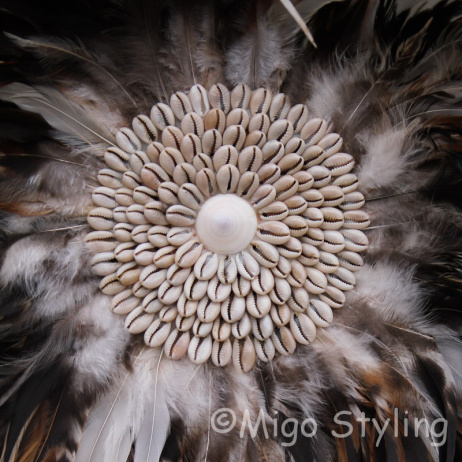Wanddecoratie met veren Juju Dia 55cm Bruin