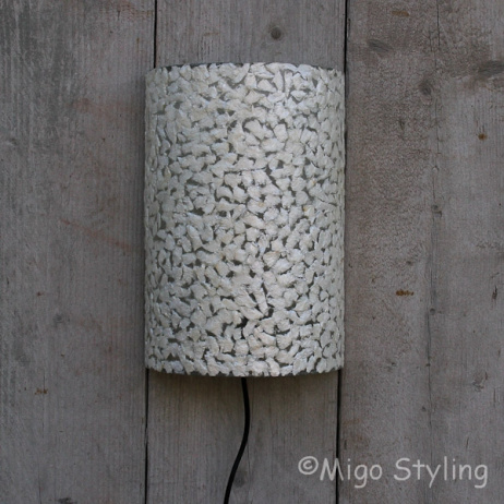 Wandlampe Muscheln beflockt weiss