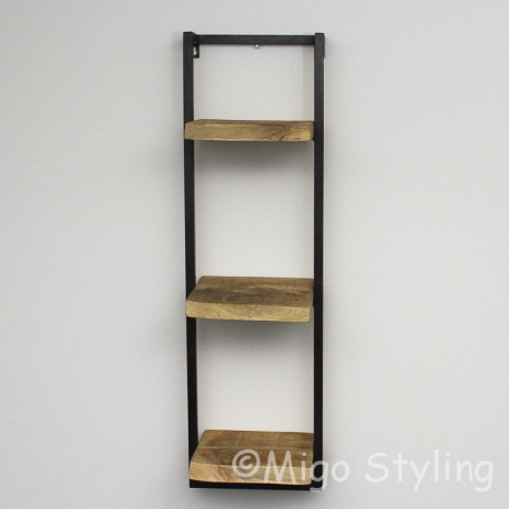 Wandrek industrieel 3 legplanken mango 