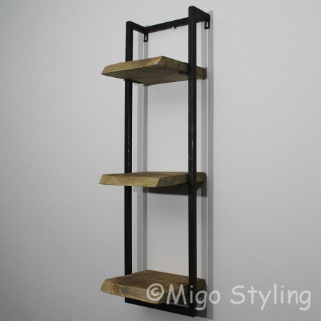 Wandrek industrieel 3 legplanken mango 