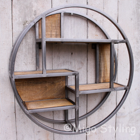 Wandrek Rond industrieel metaal Dia 60 cm