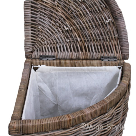 Wasmand driehoek met binnenzak grey rotan