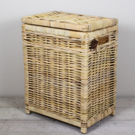 Wäschekorb Natur mit Innenfutter Rattan 