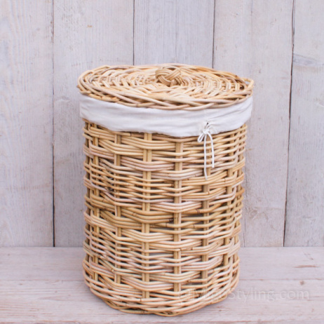 Wäschekorb rund mit Innensack 36cm natur