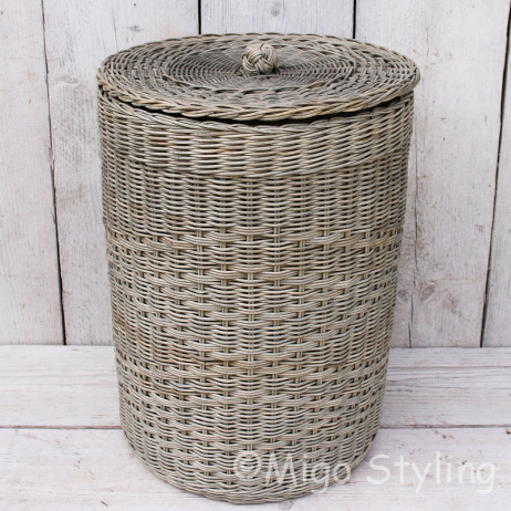Wasmand rond pitriet met binnenzak 34 cm 