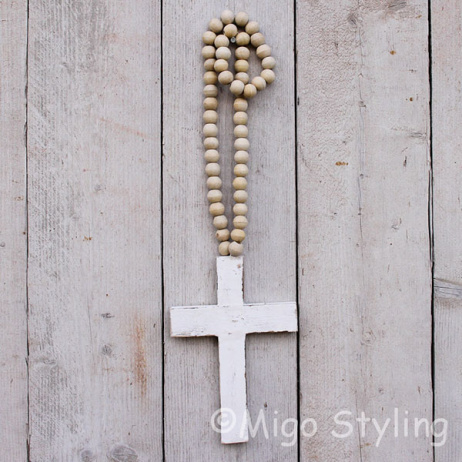 Woonketting Kruis hanger white 