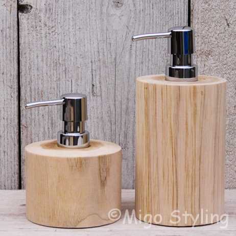 Zeepdispencer set Hout zeeppomp
