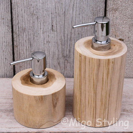 Zeepdispencer set Hout zeeppomp
