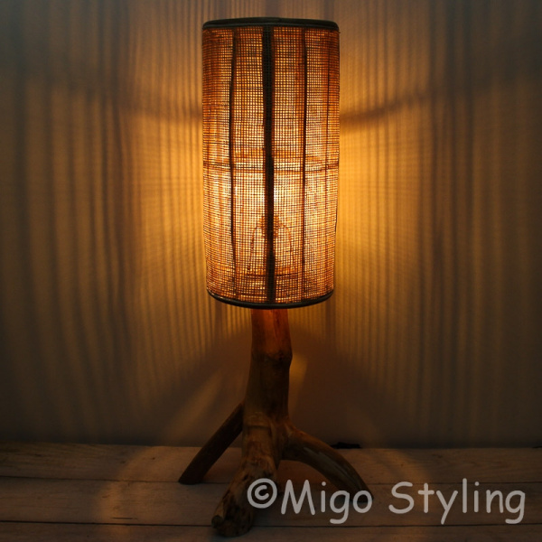 Boomstam vloerlamp met webbing 135cm