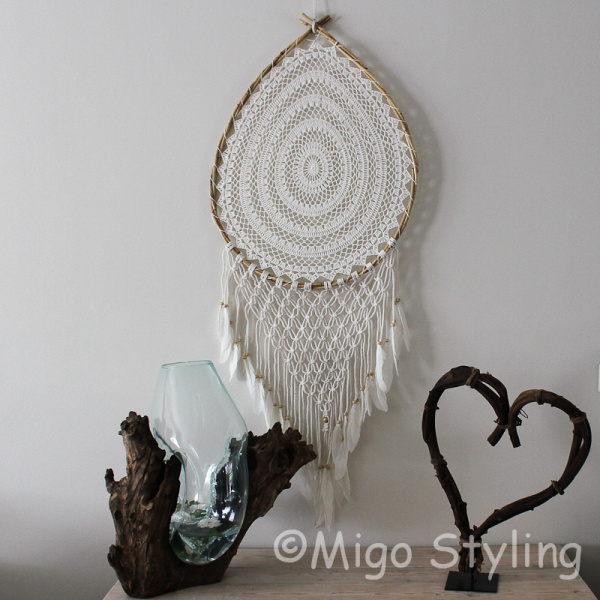 Dromenvanger macrame Druppel L wanddecoratie
