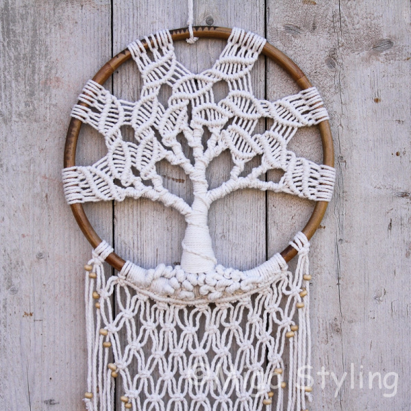 Dromenvanger Tree of life macrame Dia 35 
