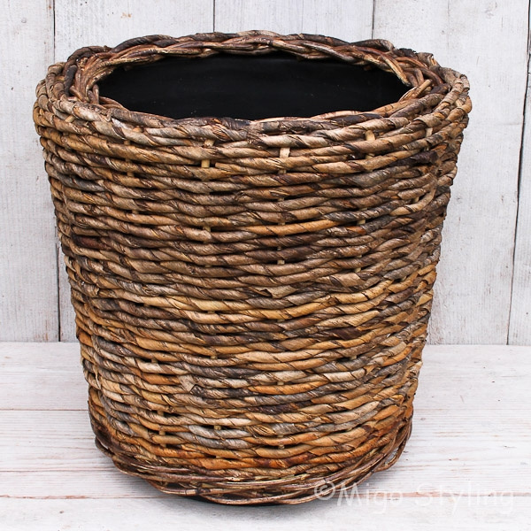 Drypot mand van bananenblad abaca H43cm 