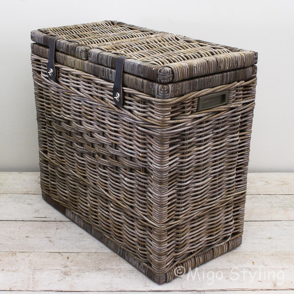 Duo wasmand met leren riem