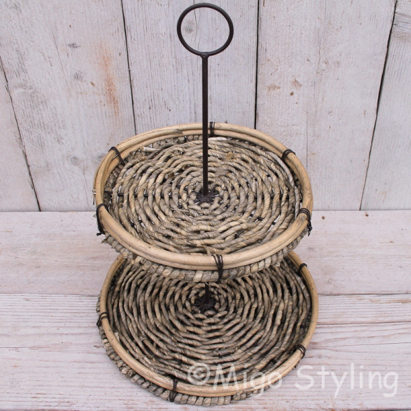Etagere 2 lagen naturel 