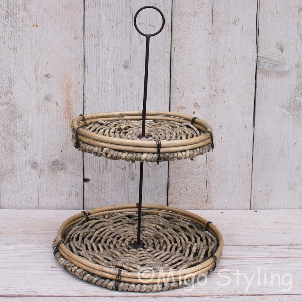 Etagere 2 lagen naturel
