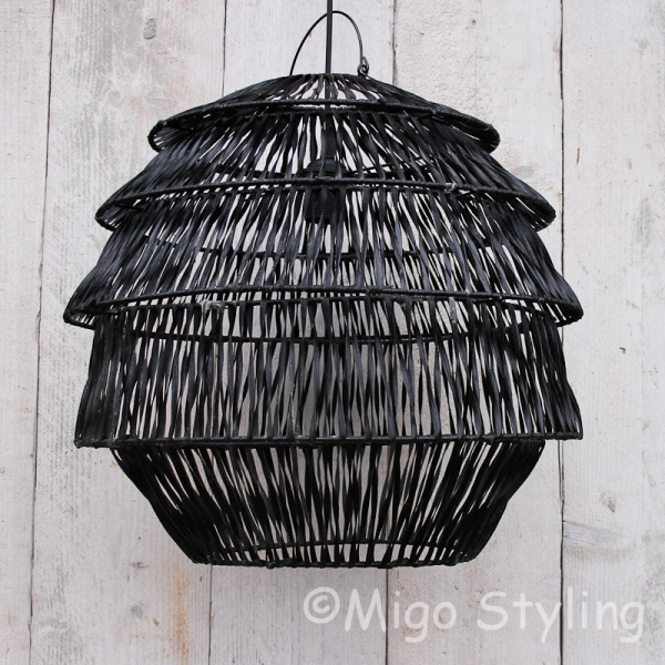 Hanglamp Bali zwart middel 