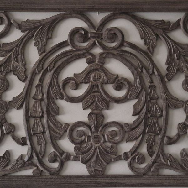 Houten Wandpaneel / Wandornament in bruin/white wash