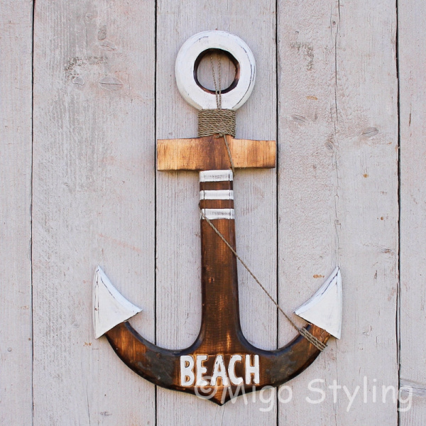 Houten Anker bruin 60 cm 