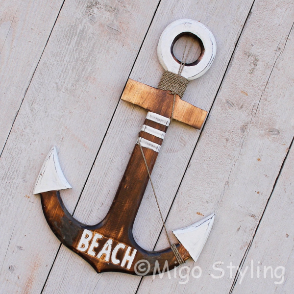 Houten Anker bruin 60 cm
