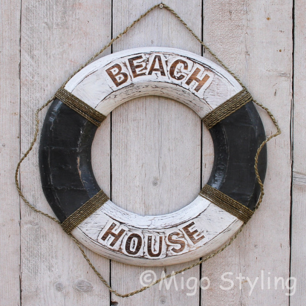 Houten boei Beach House Grijs 