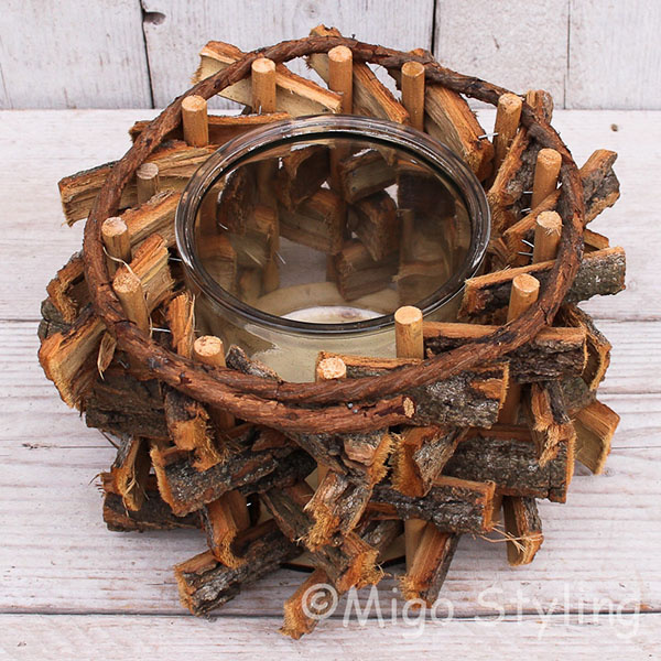 Houten lantaarn Naturel