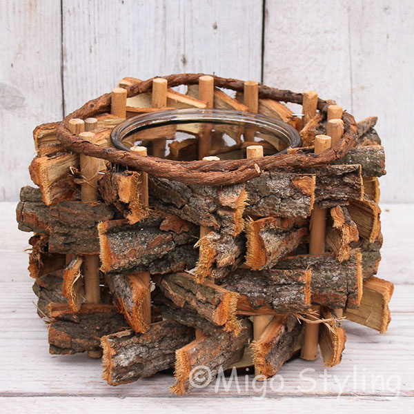 Houten lantaarn Naturel 