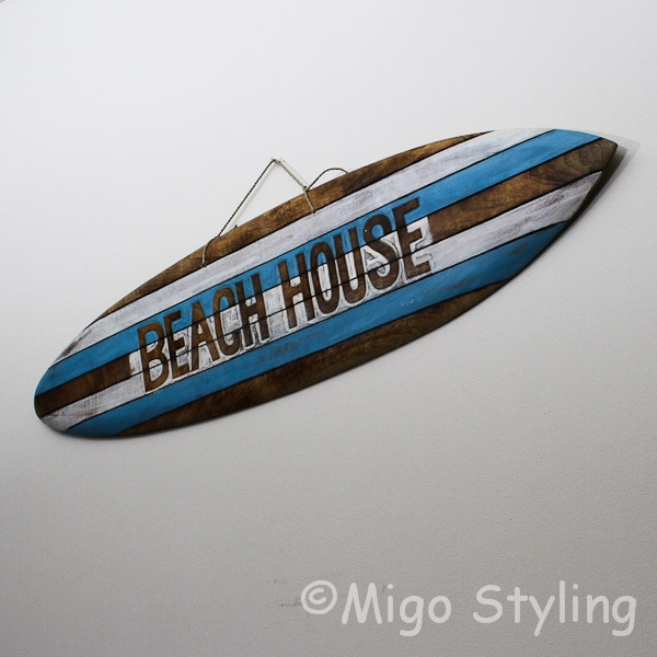 Houten Surfplank Beach House gekleurd 