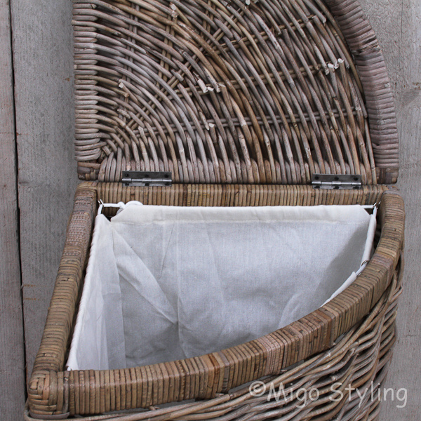 plastic baard modus Wasmand driehoek met binnenzak grey rotan? Bestel online - MigoStyling