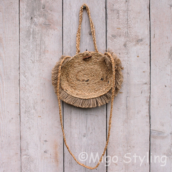 Jute schoudertas rond - Roundie bag 