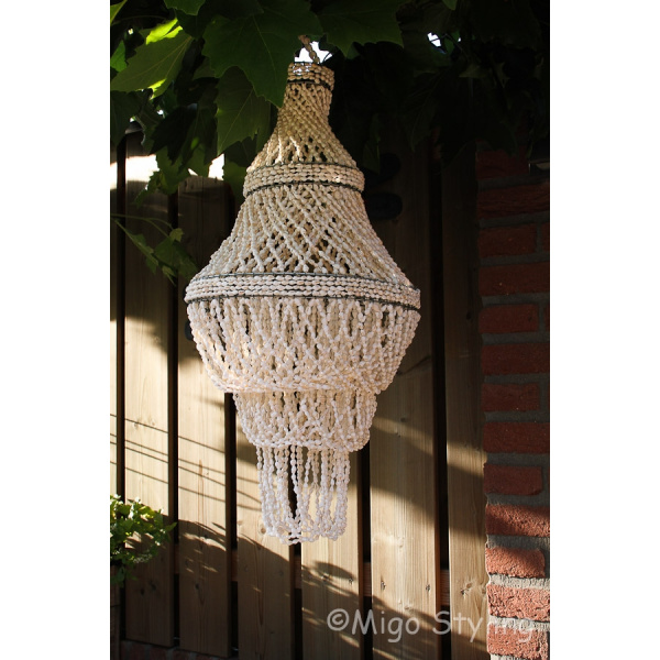 Schelpen kroonluchter waterval dia 25cm