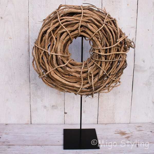 Metalen standaard met pin 60 cm zilver