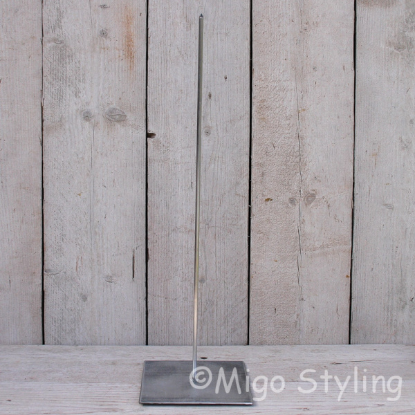 Metalen standaard met pin 60 cm zilver