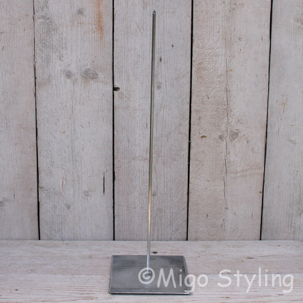 Metalen standaard met pin 60 cm zilver 