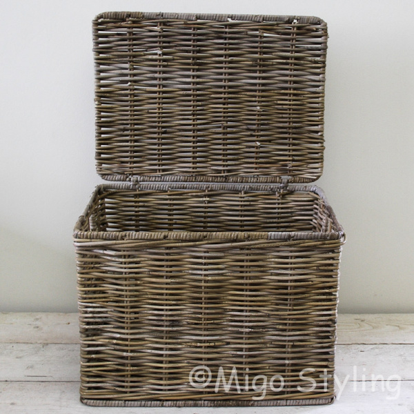 Opbergmand met deksel 55 cm