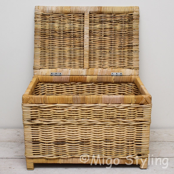 Opbergmand met deksel 60 cm Naturel