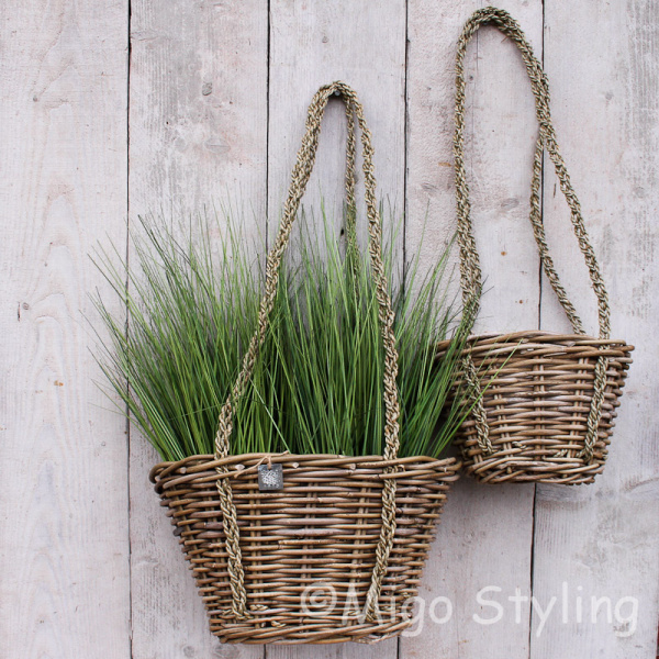 Plantenhanger rotan aan touw S 