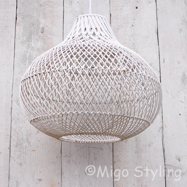 Fictief Berri banjo Rieten hanglamp Wit groot? Bestel online - MigoStyling