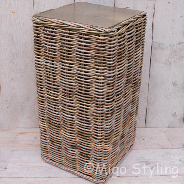 Rattansäule Antikgraues Rattan