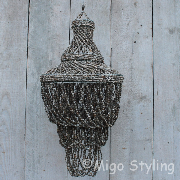 Schelpen kroonluchter waterval Bruin 