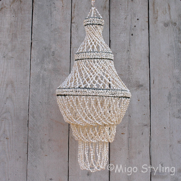 Schelpen kroonluchter waterval dia 25cm 