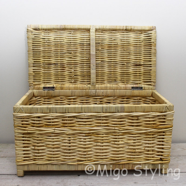 Strakke opbergmand met deksel 75 cm Naturel