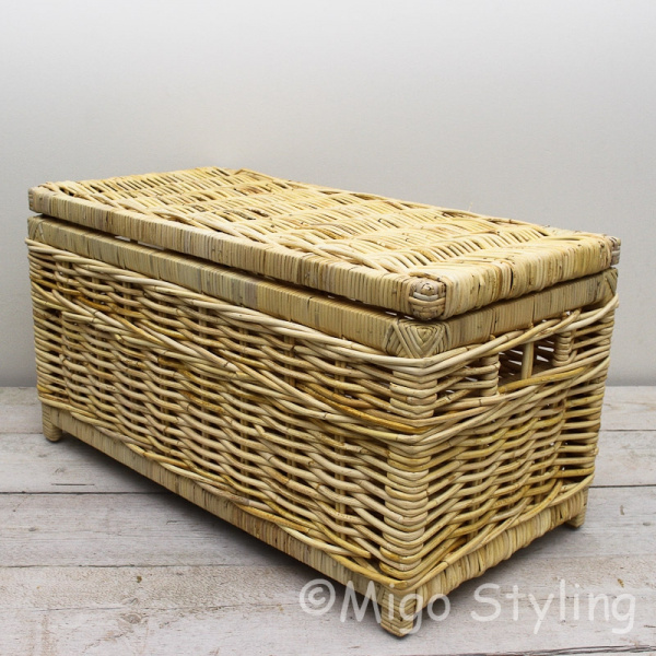 Strakke opbergmand met deksel 75 cm Naturel 
