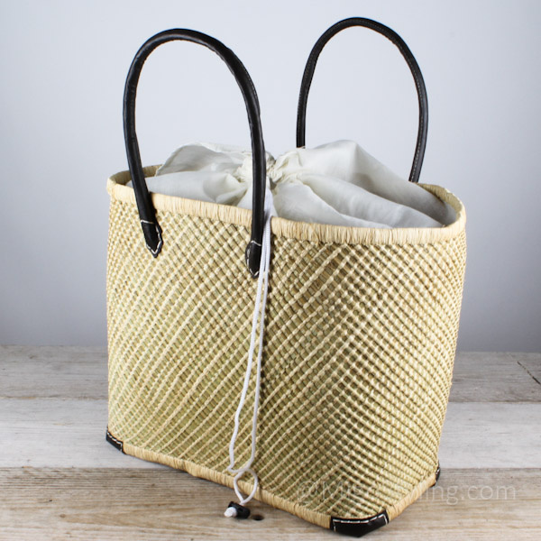 Strandtas shopper naturel van zeegras