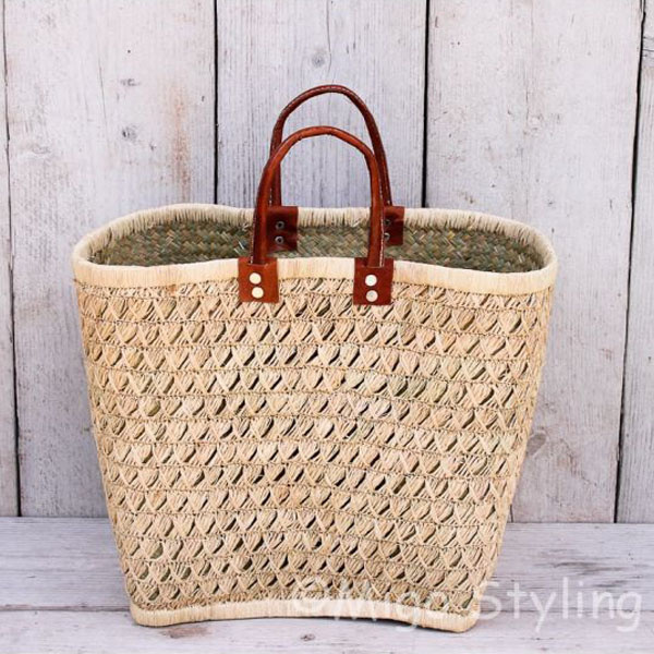 Tas van zeegras met borduursel M 
