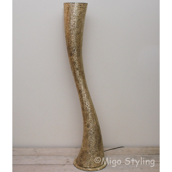 Tornado schelpen vloerlamp copper