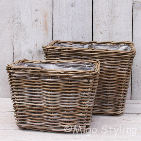 Vensterbankmand rotan hoog 25 cm 