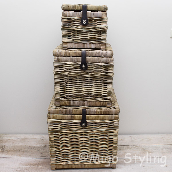 Vierkant opbergmand met deksel 50 cm