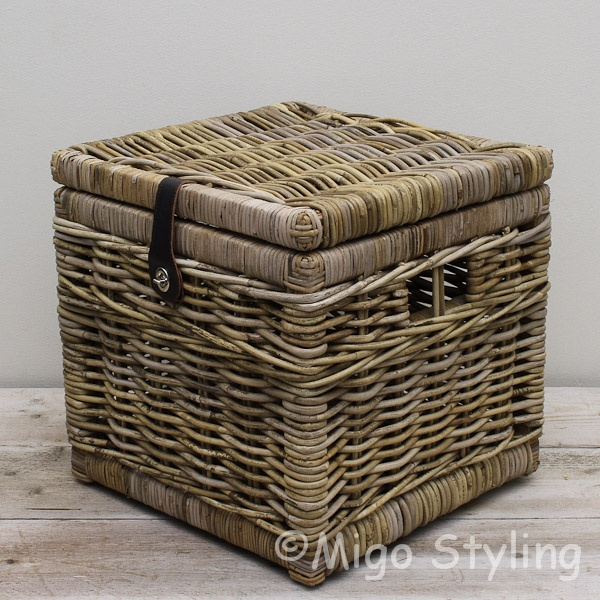 Manie Behoren Briljant Vierkant opbergmand met deksel 40 cm? Bestel online-MigoStyling