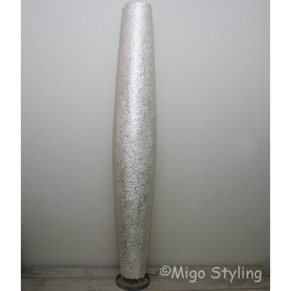 Vloerlamp Cone schelpen wit gevlokt 170 cm 